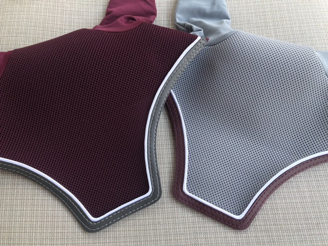 Burgundy, Grey and White Bonnets