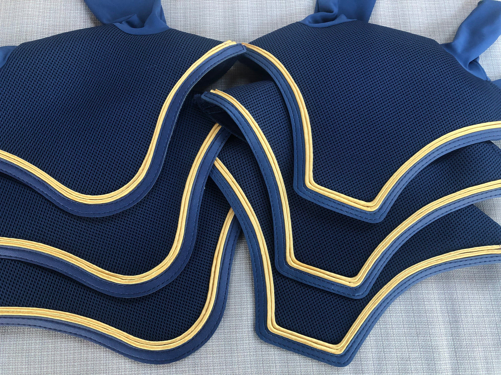 Navy Blue Bonnets with double gold piping