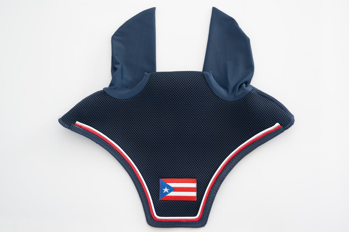 Square Navy Blue, Navy Blue Trim, Red and White Piping, Puerto Rico Flag