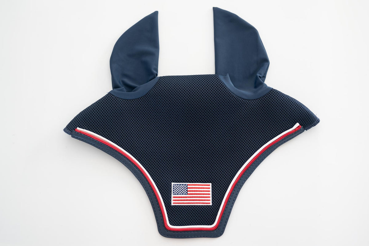 Square Navy Blue, Navy Blue Trim, Red and White Piping, American Flag