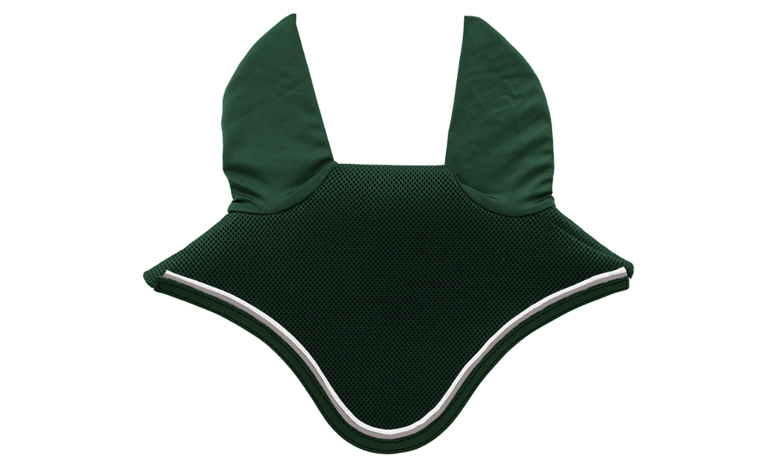 Round Hunter Green, Hunter Green Trim, Grey and White Piping Equine